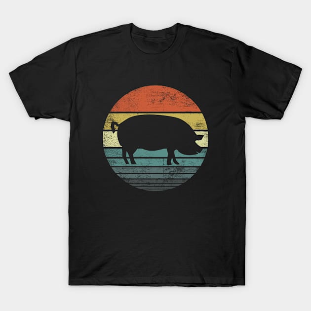 Pig Lover Farmer Retro Vintage T-Shirt by stayilbee